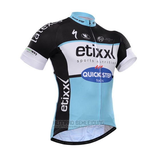 2015 Fahrradbekleidung Etixx Quick Step Shwarz und Wei Trikot Kurzarm und Tragerhose